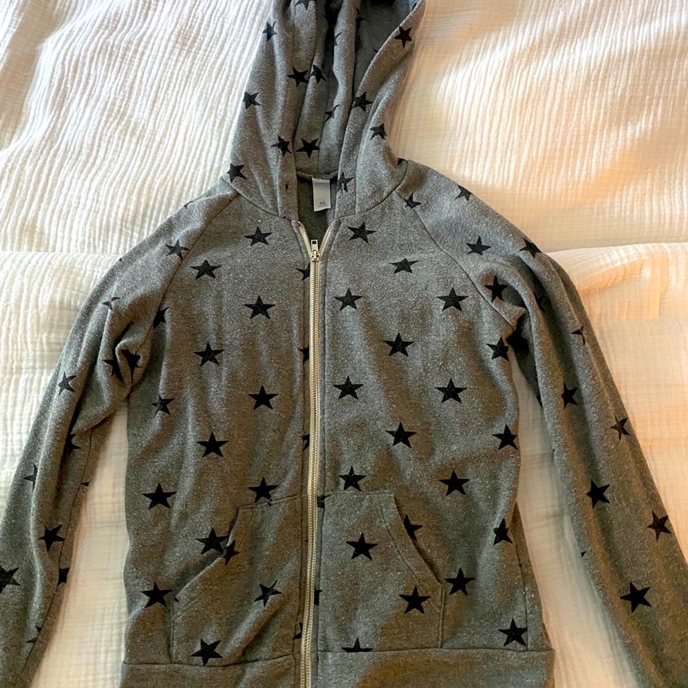 Alternative Apparel grey zip up with stars